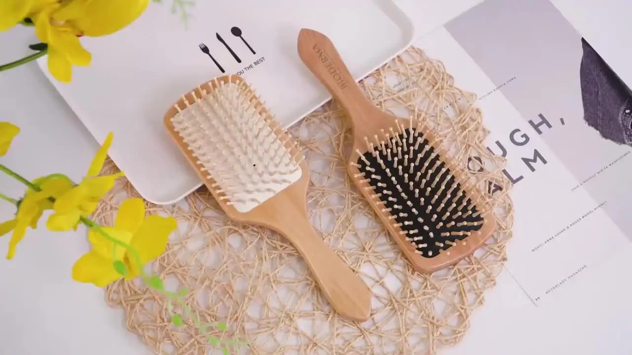 Wooden Hair Brush Wooden Bristle Without Tips Large Size Brush  With good product